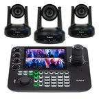 Tenveo All-in-One UHD 4K SDI/HDMI/IP/NDI PTZ 3-Camera Kit with Joystick Controller