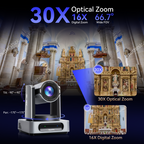 Tenveo 4K 60FPS NDI PTZ Camera Bundle with 3 AI Tracking PTZ Cameras & NDI HX3 Joystick Controller | 30X Optical Zoom Multi-Camera Live Production System