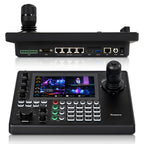 Tenveo KB500 NDI PTZ Joystick Controller, 7" Quad-View Touchscreen, 4D Joystick, 4K60 Preview, Camera Group Control, HDMI, Tally, NDI|HX3, VISCA, ONVIF & Pelco