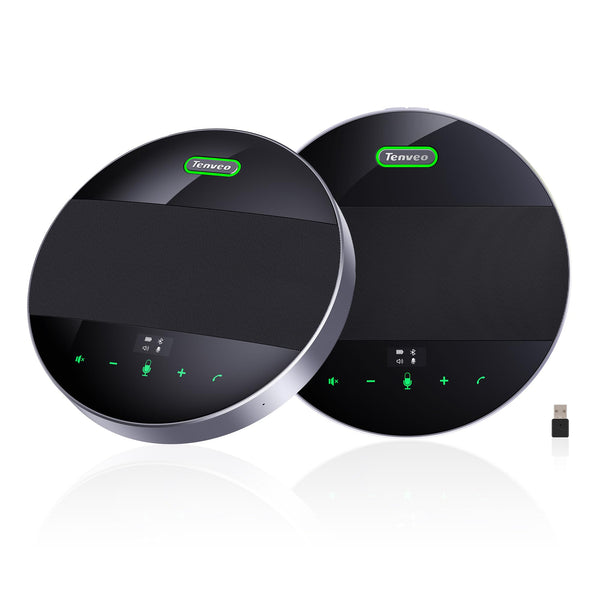 Tenveo MagiCall-EX M5BEX Bluetooth Conference Speakerphone – Daisy Chain for 20–30 Attendees, 360° Voice Pickup, USB & Wireless Speakerphone for Medium to Large Meeting Rooms