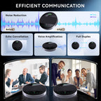 Tenveo MagiCall-EX M5BEX Bluetooth Conference Speakerphone – Daisy Chain for 20–30 Attendees, 360° Voice Pickup, USB & Wireless Speakerphone for Medium to Large Meeting Rooms