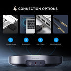 Tenveo MagiCall-EX M5BEX Bluetooth Conference Speakerphone – Daisy Chain for 20–30 Attendees, 360° Voice Pickup, USB & Wireless Speakerphone for Medium to Large Meeting Rooms