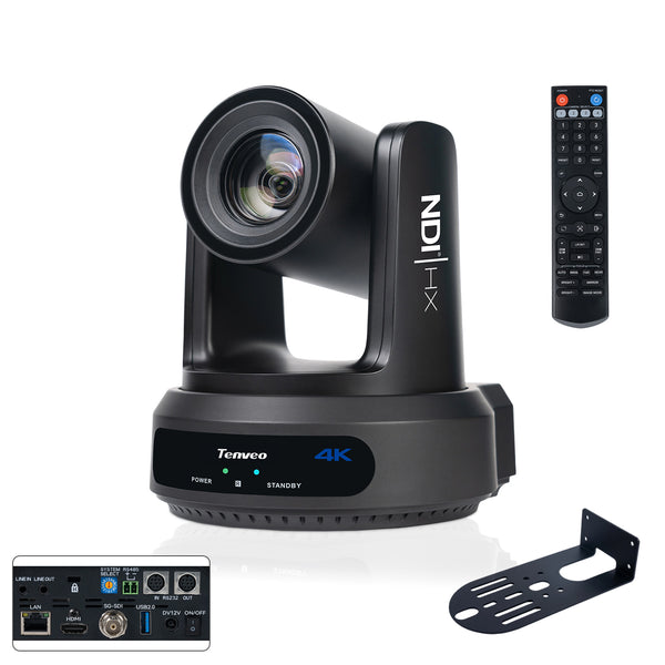 Tenveo 4K 60FPS NDI PTZ Camera,  AI Auto-Tracking, 20X Optical Zoom, 1/1.8