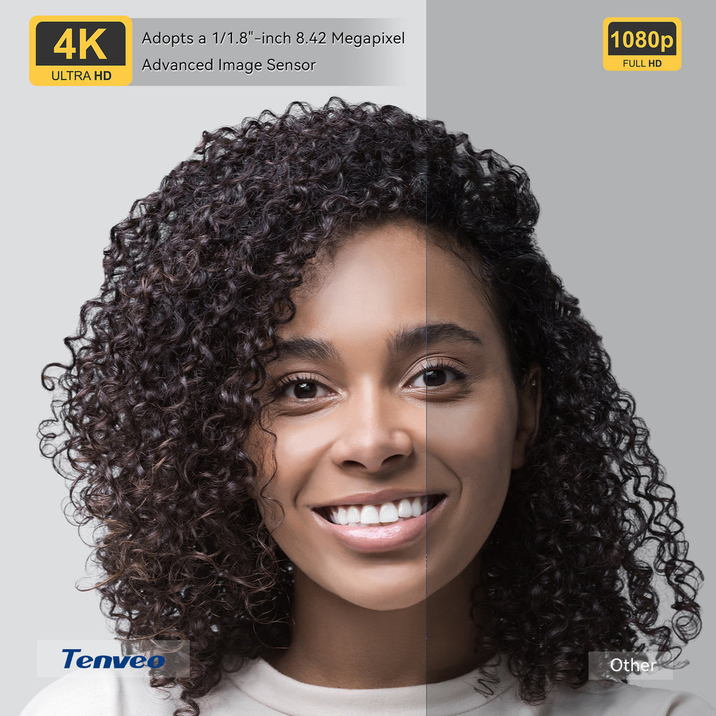 Tenveo 4K 60FPS NDI PTZ Camera,  AI Auto-Tracking, 20X Optical Zoom, 1/1.8" 8.42MP CMOS, HDMI/USB/3G-SDI/LAN & PoE