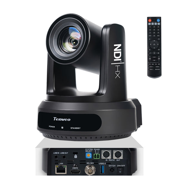 Tenveo AI Auto-Tracking PTZ Camera – 30X Optical Zoom + 16X Digital, 3G-SDI/HDMI/USB3.0/LAN (PoE), 1080P60 for Live Streaming