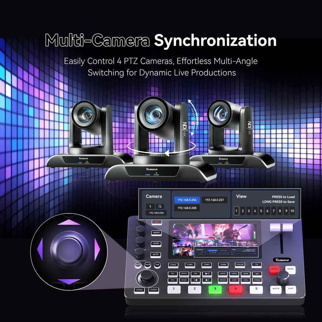 Tenveo PC500 4K60 HDMI & SDI Video Switcher | 5-Channel Live Streaming Mixer with PTZ Control, NDI, Dual Streaming & USB Recording