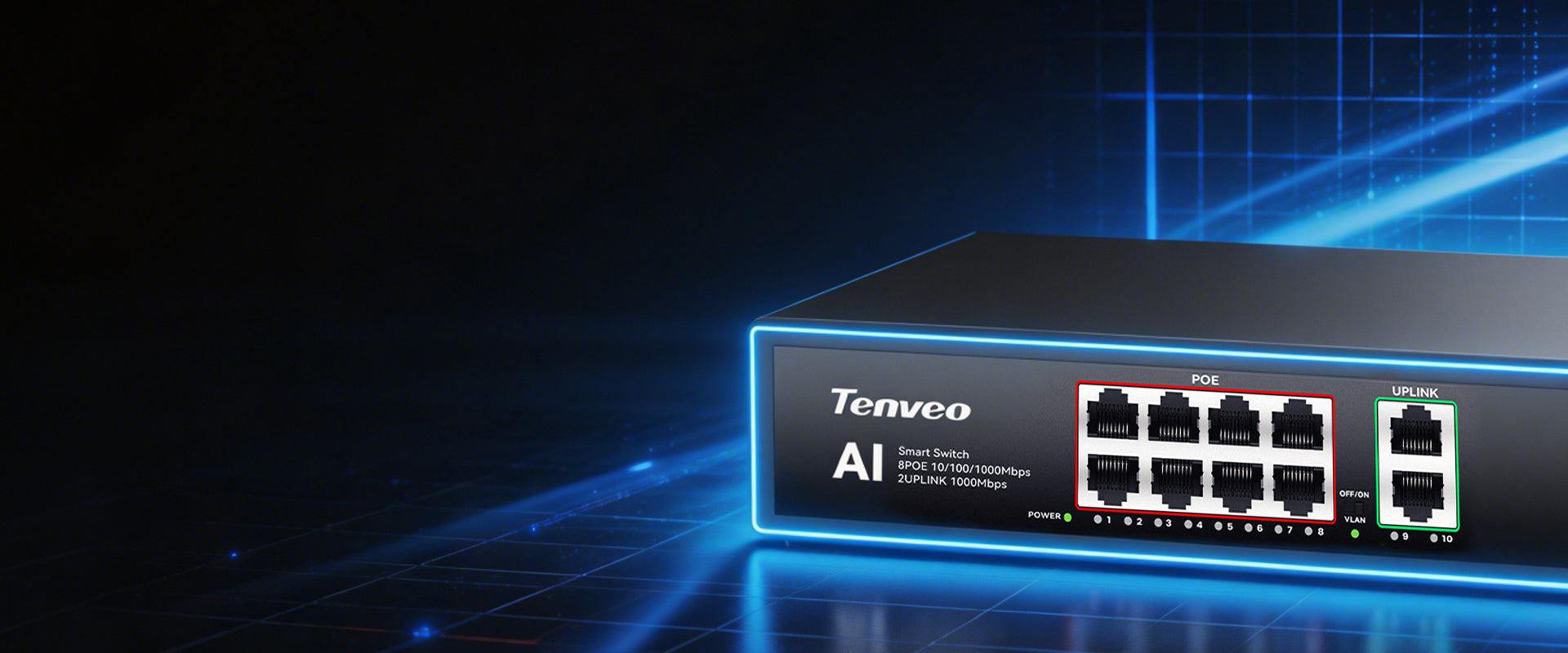 Tenveo AI Smart PoE Switch