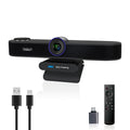 Tenveo 3-in-1 4K Webcam with Microphone & Speaker, AI Auto Framing, 5X Digital Zoom, Adjustable FOV & Remote Control, Plug-and-Play USB Webcam for Zoom, Teams, Google Meet, PC/Mac