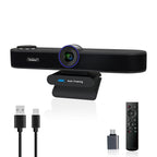 Tenveo 3-in-1 4K Webcam with Microphone & Speaker, AI Auto Framing, 5X Digital Zoom, Adjustable FOV & Remote Control, Plug-and-Play USB Webcam for Zoom, Teams, Google Meet, PC/Mac