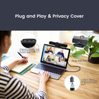 Tenveo 3-in-1 4K Webcam with Microphone & Speaker, AI Auto Framing, 5X Digital Zoom, Adjustable FOV & Remote Control, Plug-and-Play USB Webcam for Zoom, Teams, Google Meet, PC/Mac