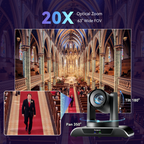 Tenveo AI Humanoid & Face Tracking PTZ Camera, 20X Optical Zoom, USB3.0/HDMI/PoE IP, 1080P 60FPS