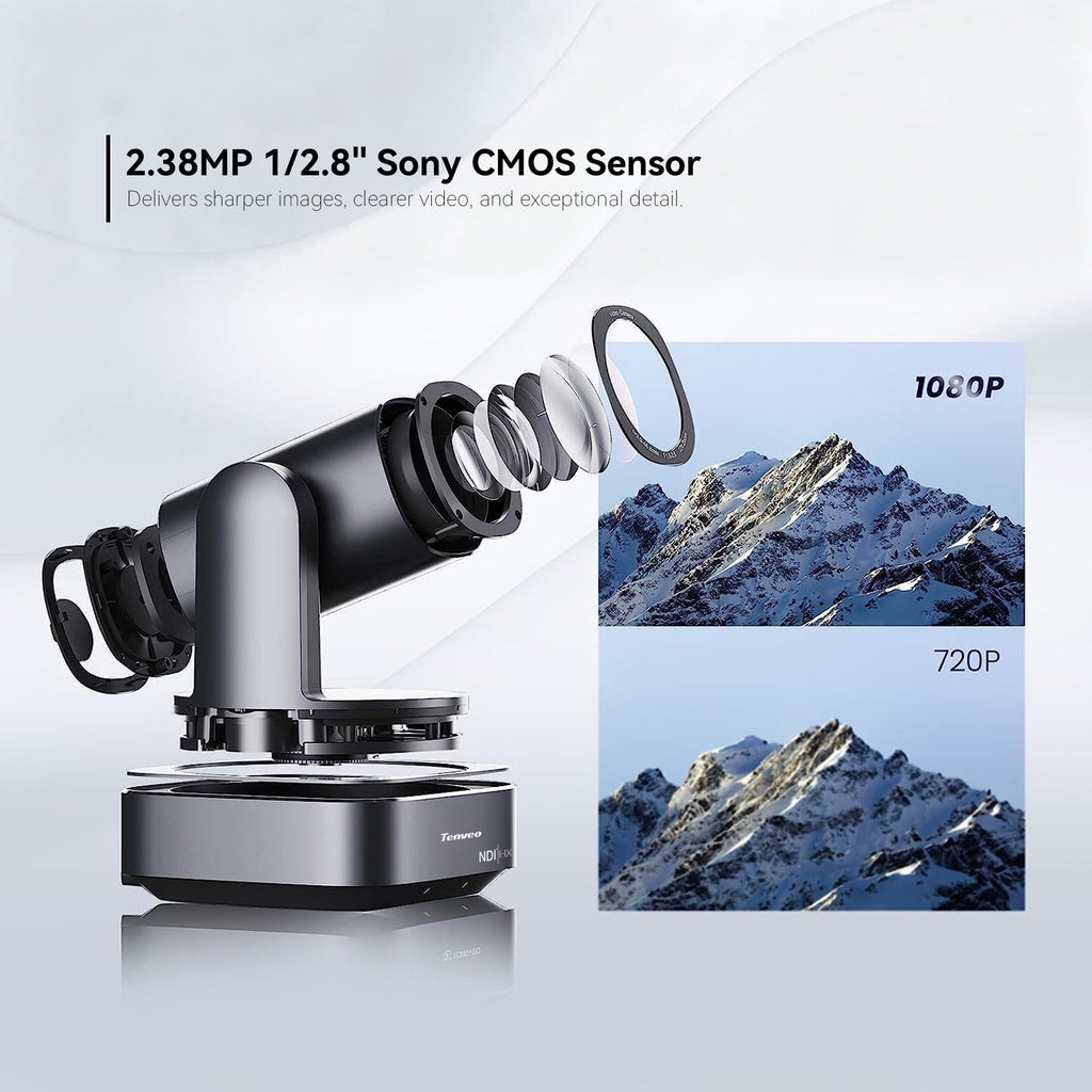 Tenveo Zoom Certified AI Auto-Tracking PTZ Camera with 20X Optical Zoom, 1080P 60FPS, HDMI, USB, IP Streaming & PoE