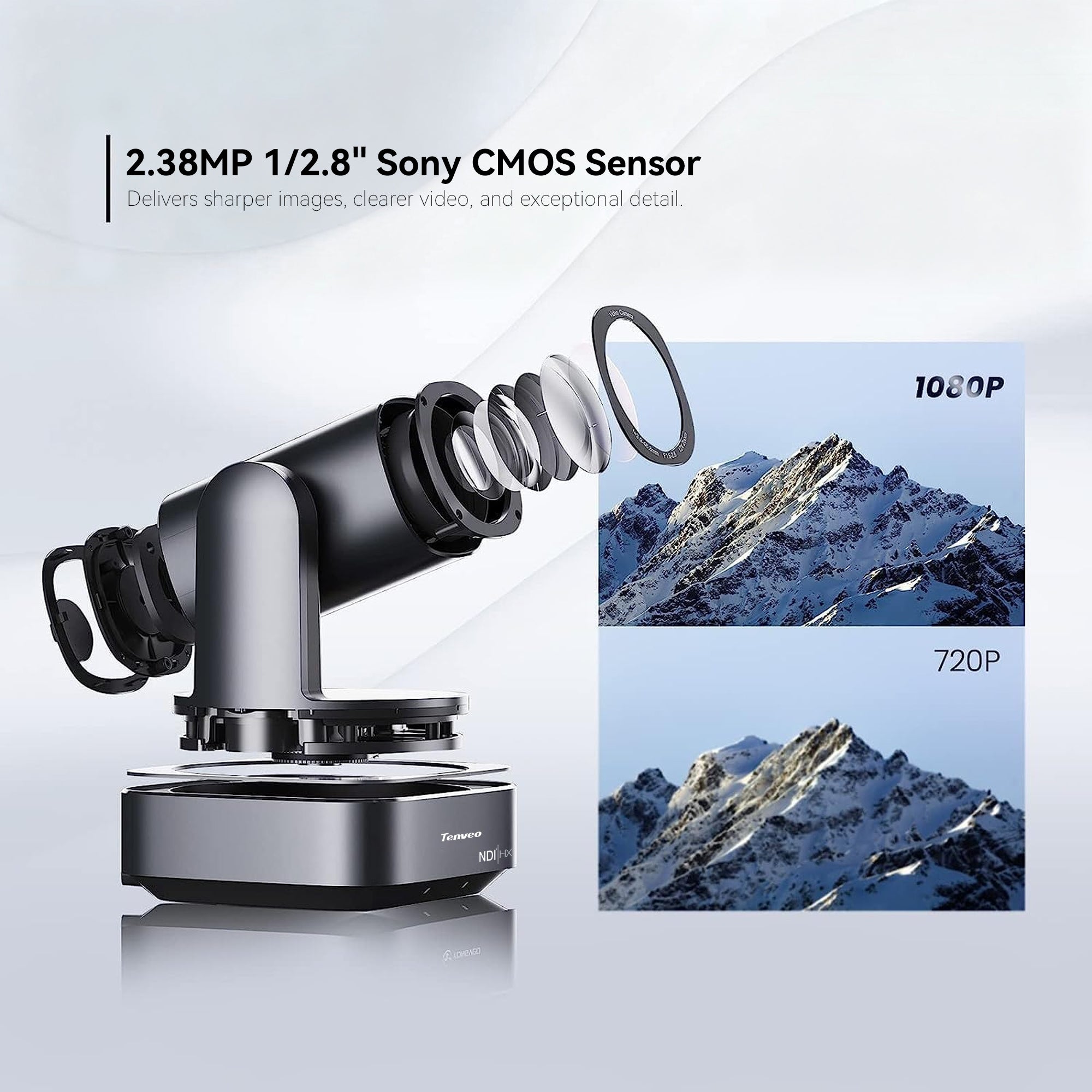 Tenveo Zoom Certified AI Auto-Tracking PTZ Camera with 20X Optical Zoom, 1080P 60FPS, HDMI, USB, IP Streaming & PoE