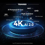 TEVO-VL20N 4K PTZ Camera with AI Auto-Tracking, 20X Optical Zoom, HDMI/USB 3.0/LAN & PoE
