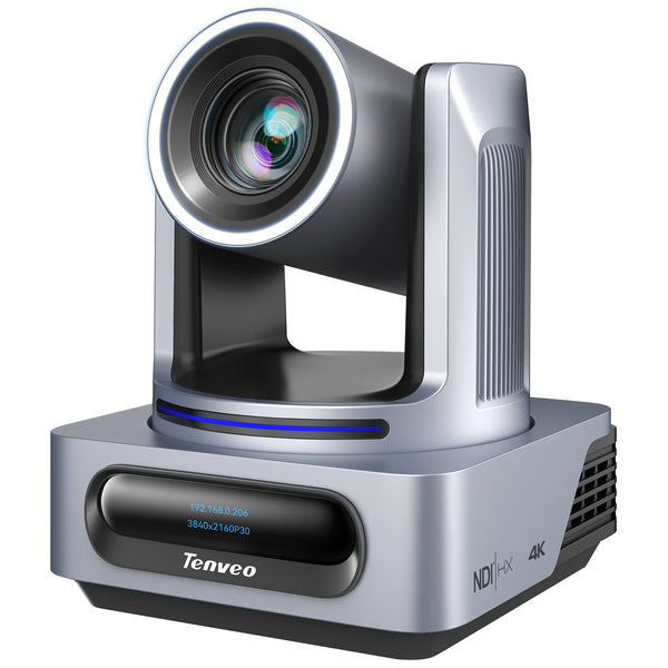 Tenveo 4K NDI PTZ Camera with AI Auto-Tracking, 20X Optical Zoom, HDMI/3G-SDI/USB3.0/LAN PoE for OBS, Zoom & vMix