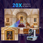 Tenveo 4K NDI PTZ Camera with AI Auto-Tracking, 20X Optical Zoom, HDMI/3G-SDI/USB3.0/LAN PoE for OBS, Zoom & vMix