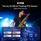 Tenveo 4K NDI PTZ Camera with AI Auto-Tracking, 20X Optical Zoom, HDMI/3G-SDI/USB3.0/LAN PoE for OBS, Zoom & vMix