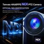 Tenveo VX30M-Ultra 4K60 NDI PTZ Camera with AI Auto Tracking | 30X Optical Zoom, SDI/HDMI/USB3.0/PoE for Live Streaming & Video Production