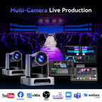 Tenveo VX30M-Ultra 4K60 NDI PTZ Camera with AI Auto Tracking | 30X Optical Zoom, SDI/HDMI/USB3.0/PoE for Live Streaming & Video Production