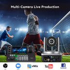 Tenveo VX Series NDI® PTZ Camera with AI Auto Tracking | 30X Optical Zoom, 1080P 60fps, 3G-SDI, HDMI, USB 3.0 & PoE